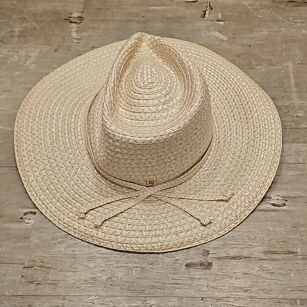 💕ERIC JAVITS💕 Sunshade Squishee Packable Straw Fedora Hat ~ OS Cream NWT - Picture 9 of 16
